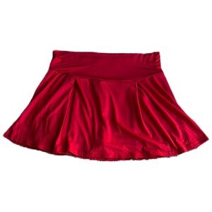 Red Mini Pleated Skater Skorts